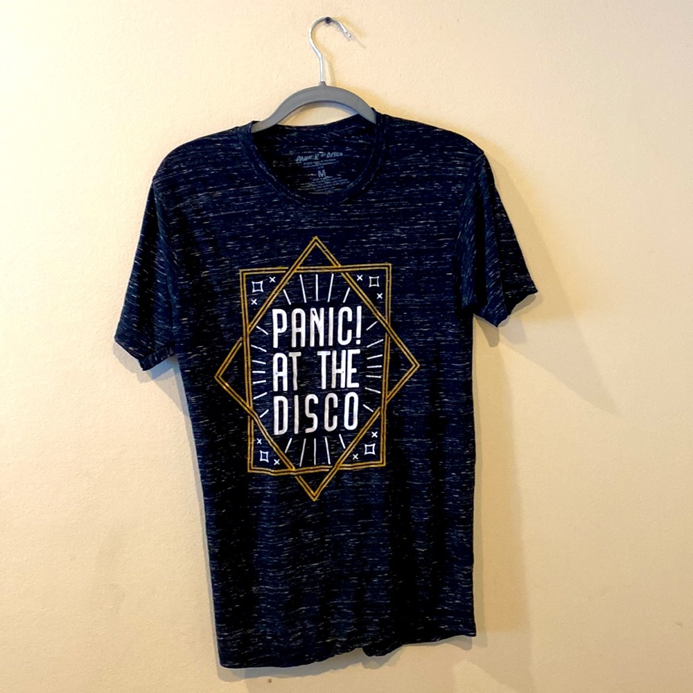 Unisex Burnout Style Panic at the Disco Short Sleeve Crew Neck Band Tee M